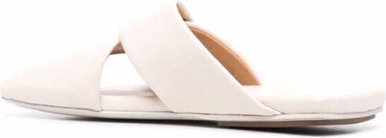 Marsèll leather crossover-straps sandals White