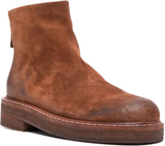 Marsèll leather round-toe ankle boots Brown