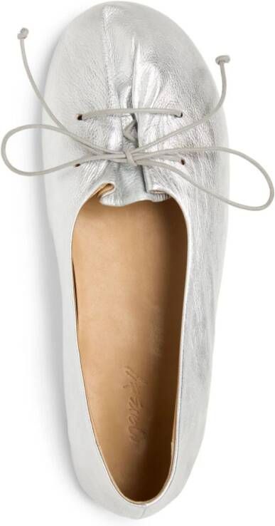 Marsèll metallic leather ballerina shoes Silver