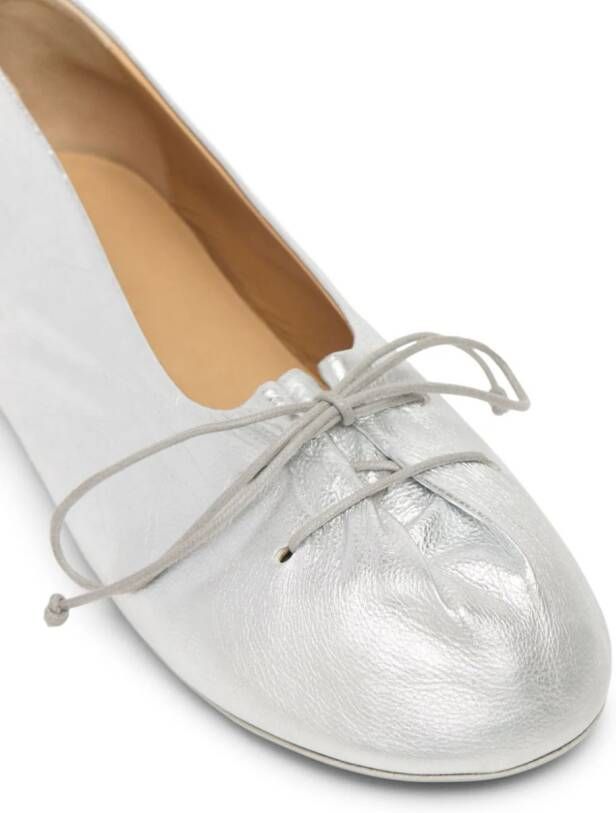 Marsèll metallic leather ballerina shoes Silver