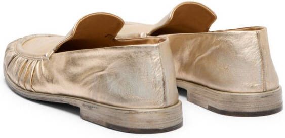 Marsèll metallic-leather loafers Gold