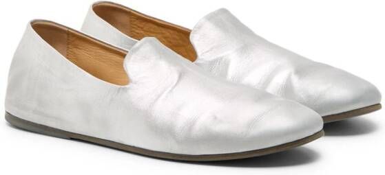 Marsèll metallic-leather loafers Silver