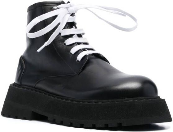 Marsèll Micarro leather platform ankle boots Black