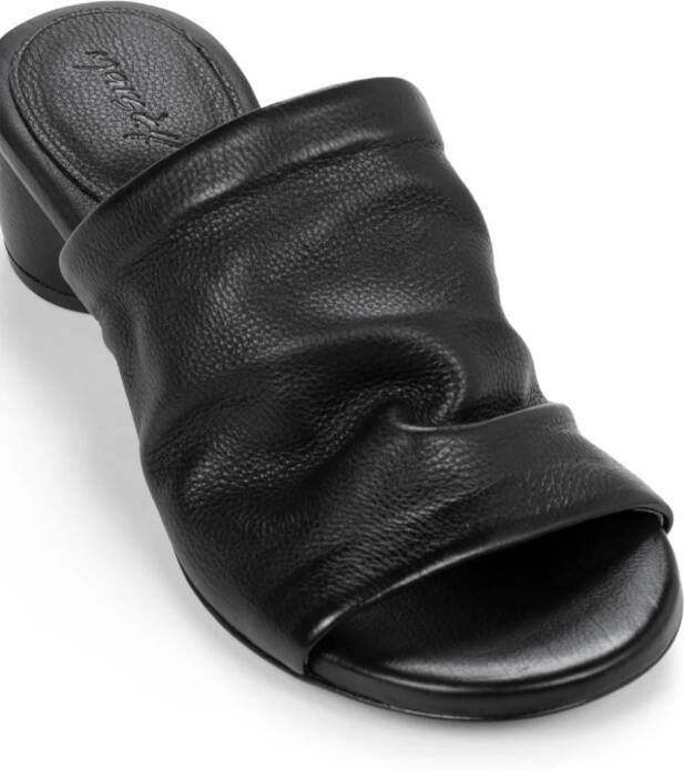 Marsèll Otto ruched leather mules Black