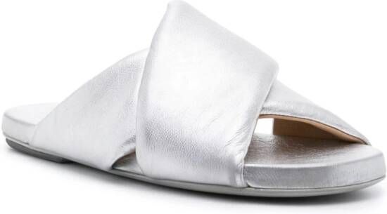 Marsèll padded leather slides Silver