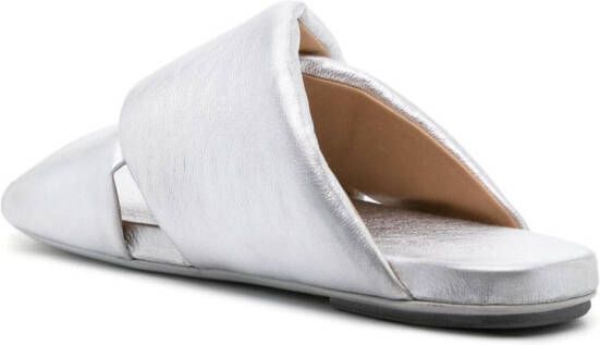 Marsèll padded leather slides Silver
