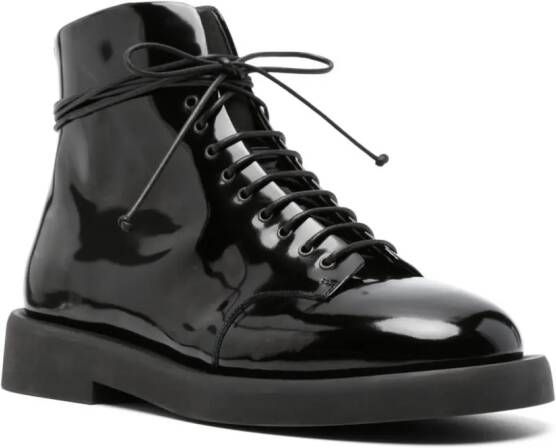 Marsèll patent-finish lace-up boots Black