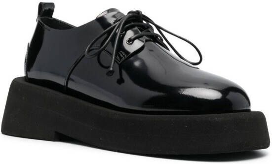 Marsèll patent-leather flatform oxford shoes Black