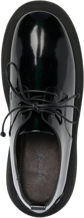 Marsèll patent-leather flatform oxford shoes Black