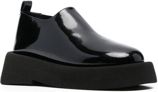 Marsèll platform patent loafers Black