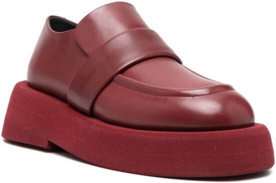 Marsèll platform-sole leather loafers Red