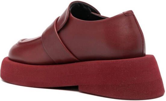 Marsèll platform-sole leather loafers Red