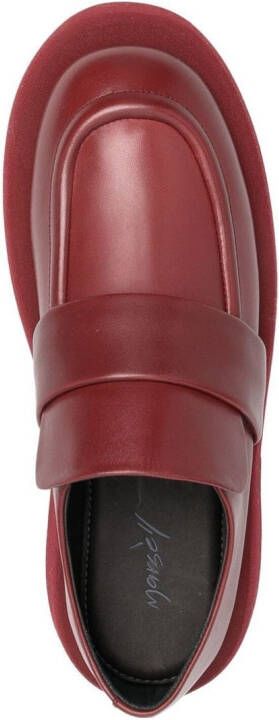 Marsèll platform-sole leather loafers Red