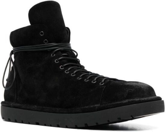 Marsèll round-toe lace-up leather boots Black