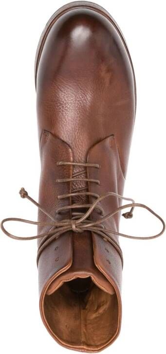 Marsèll round-toe lace-up leather boots Brown