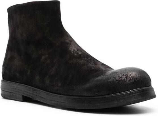 Marsèll round-toe leather ankle boots Black