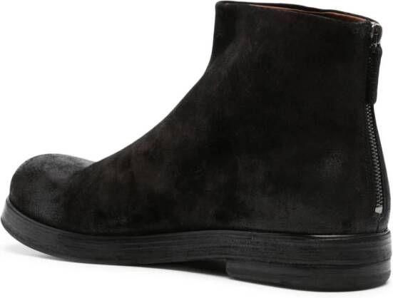 Marsèll round-toe leather ankle boots Black