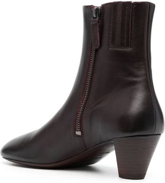Marsèll round-toe leather ankle boots Brown