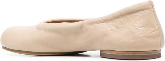 Marsèll round-toe leather ballerina shoes Neutrals