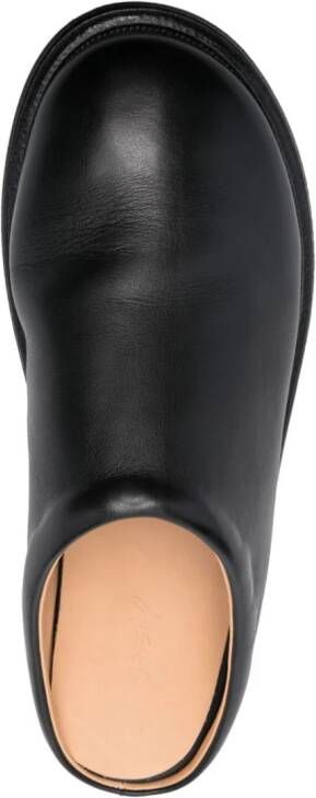 Marsèll round-toe leather slippers Black