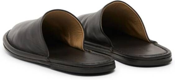 Marsèll round-toe leather slippers Black