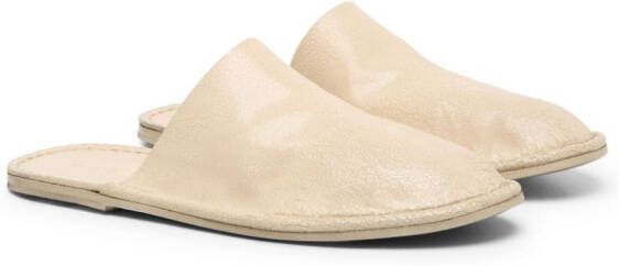Marsèll round-toe leather slippers Neutrals