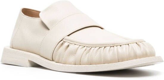 Marsèll round-toe ruched leather loafers Neutrals