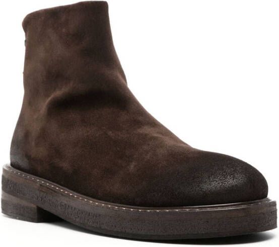 Marsèll round-toe suede ankle boots Brown