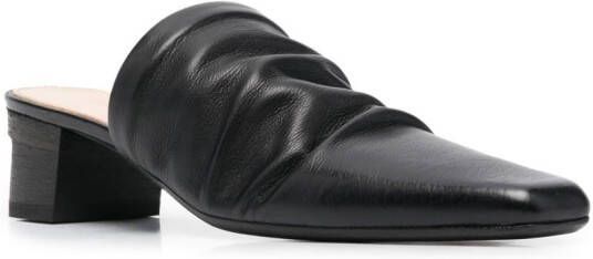 Marsèll ruched 45mm leather mules Black
