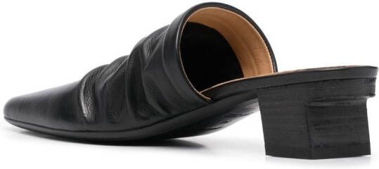 Marsèll ruched 45mm leather mules Black