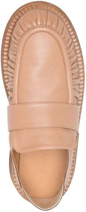 Marsèll ruched-detail slip-on loafers Neutrals