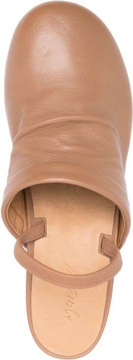 Marsèll slingback round-toe leather mules Brown
