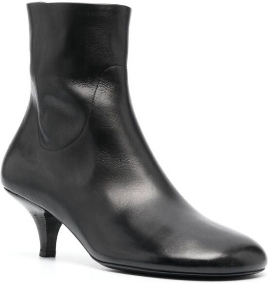 Marsèll smooth grain round-toe leather boots Black