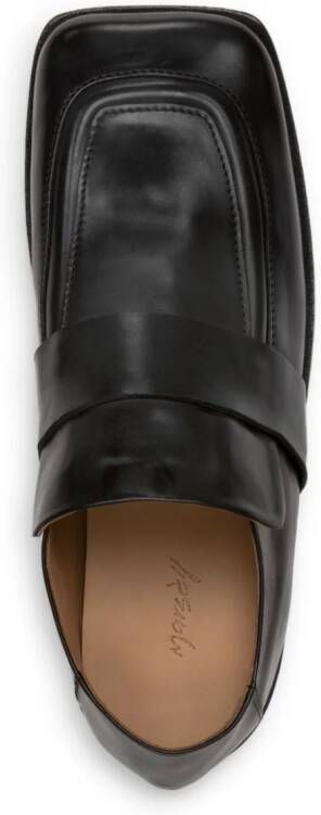 Marsèll Spatola square-toe leather loafers Black