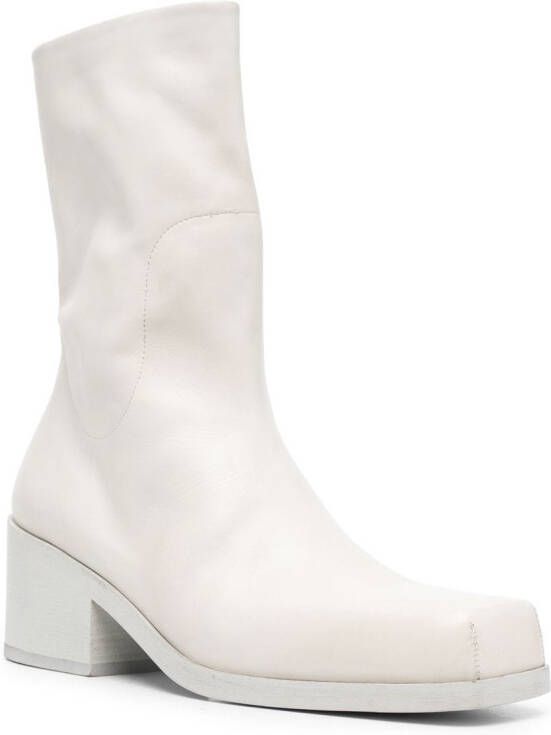 Marsèll square-toe calf-leather boots Neutrals