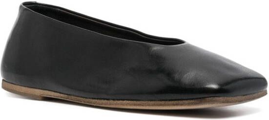 Marsèll square-toe leather ballerina shores Black