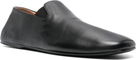Marsèll square-toe leather loafers Black
