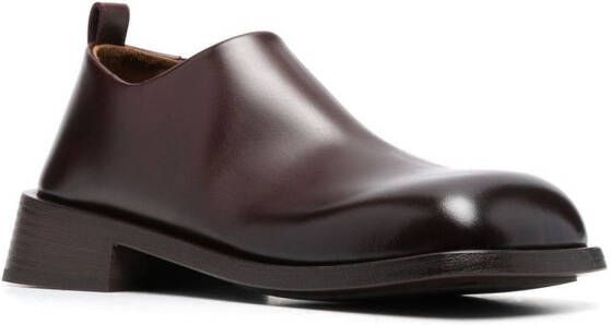 Marsèll square-toe leather loafers Brown