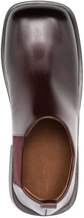 Marsèll square-toe leather loafers Brown