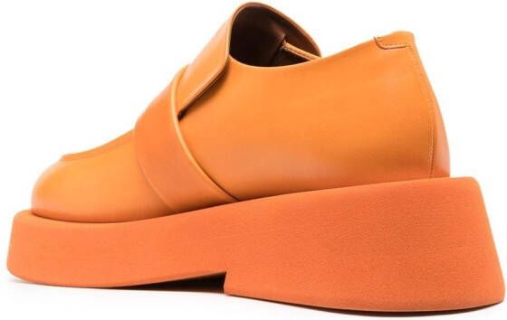 Marsèll square-toe leather loafers Orange