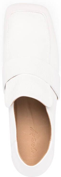 Marsèll square-toe leather loafers White