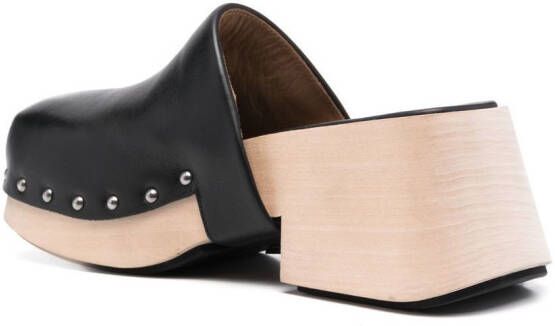 Marsèll square-toe leather mules Black