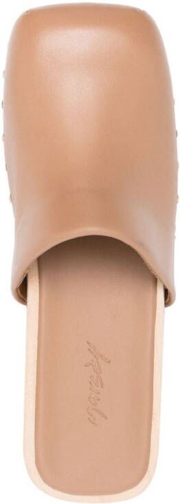 Marsèll square-toe leather mules Brown