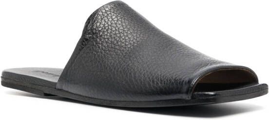 Marsèll square-toe leather slippers Black