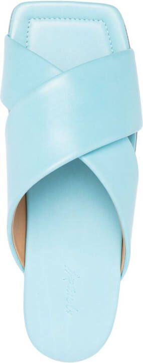 Marsèll square-toe leather slippers Blue