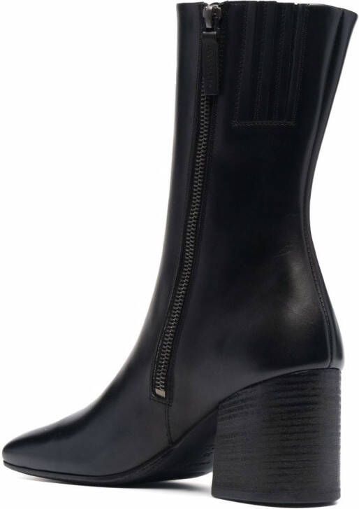 Marsèll square-toe mid-calf leather boots Black