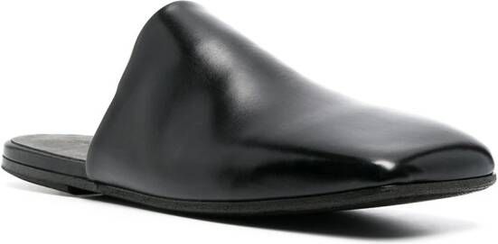 Marsèll squared-toe flat leather mules Black