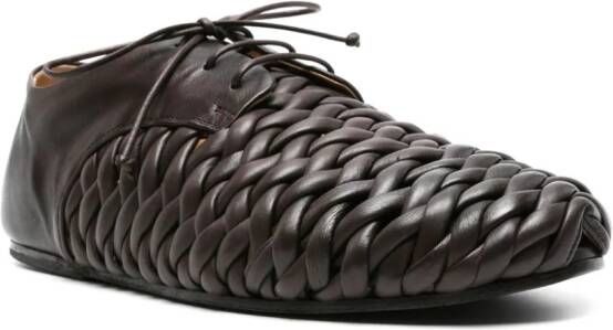 Marsèll Steccoblocco woven-leather Derby shoes Brown