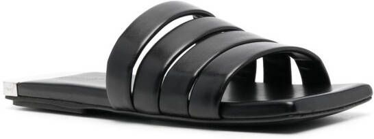 Marsèll strappy flat leather sandals Black