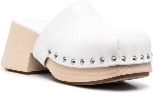 Marsèll stud-detail leather mules White